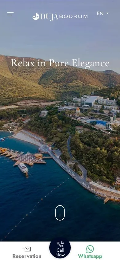Duja Hotel Bodrum mobil web sitesi görünümü